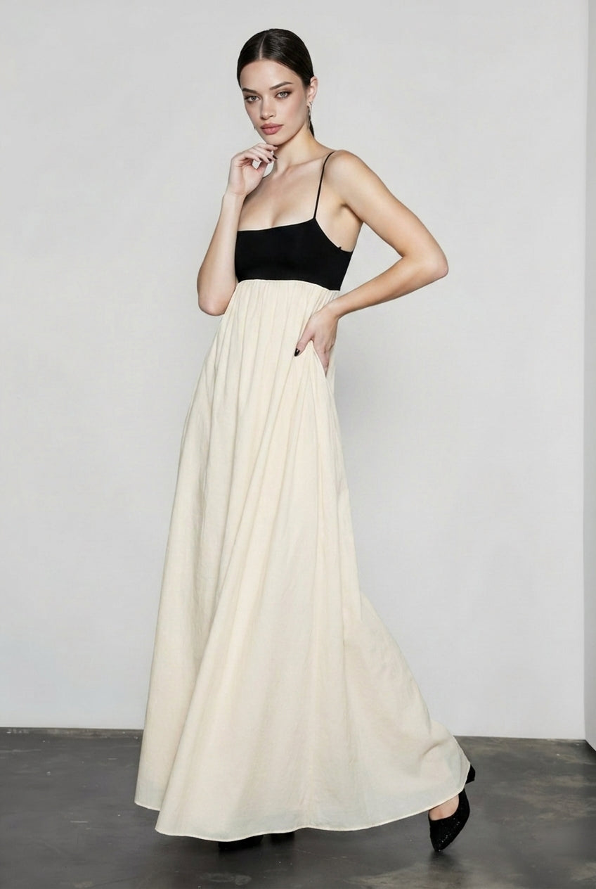 Casual Colorblock Cami Vacation Dress