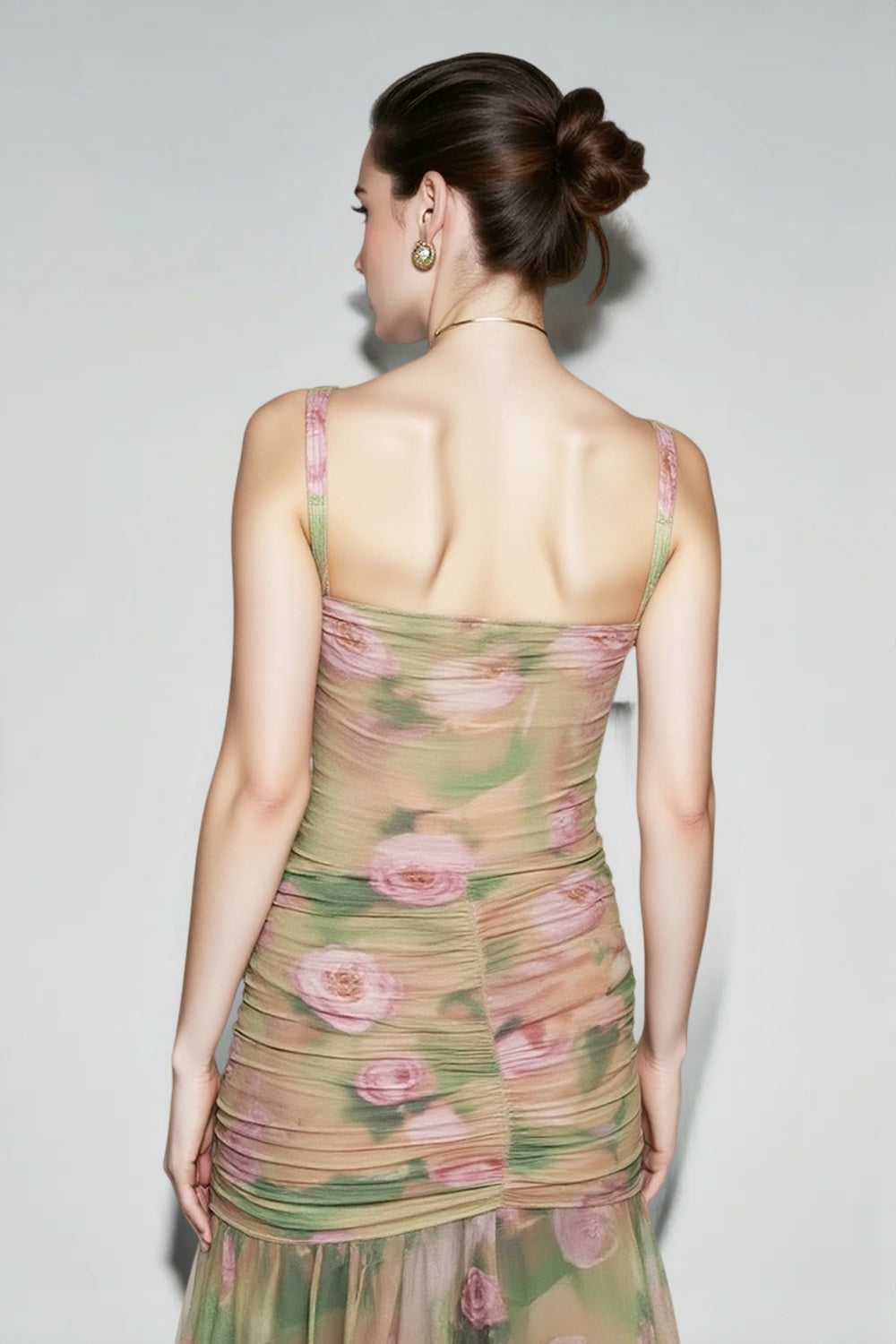 Sexy Print High Waist Slit Cami Vacation Dress
