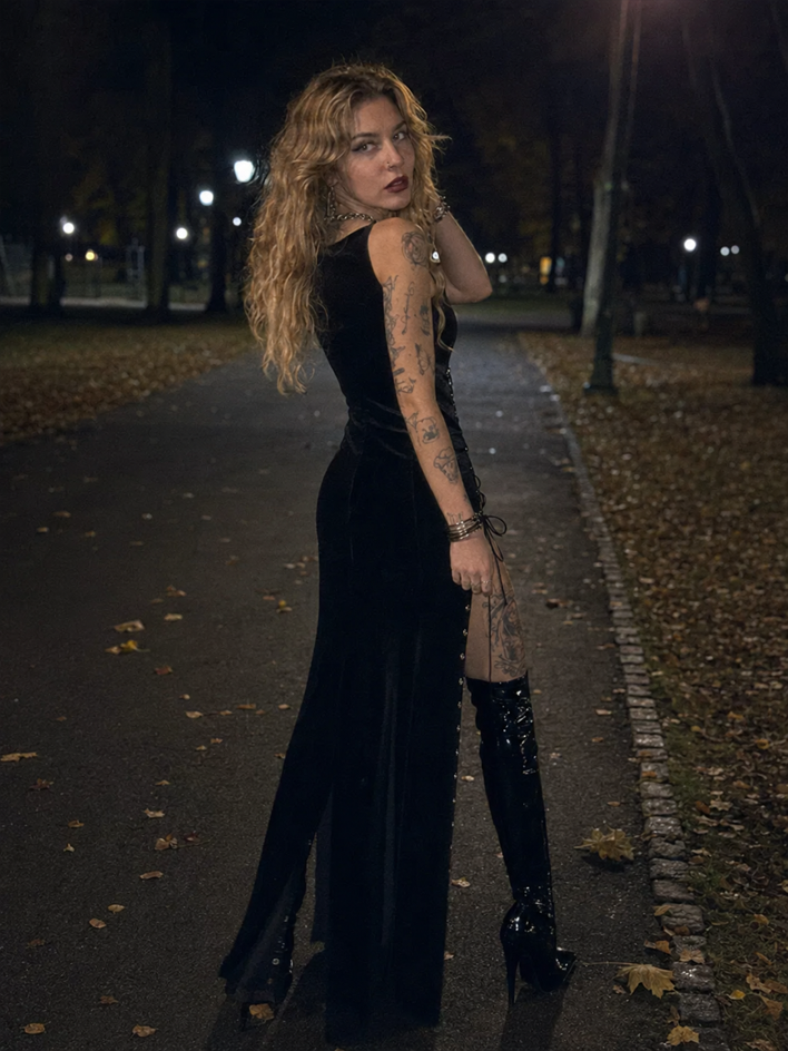 Fitted Split Gothic Dress