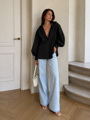 Loose Lantern Sleeve Blouse