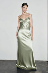 Draped Maxi Silk Dress