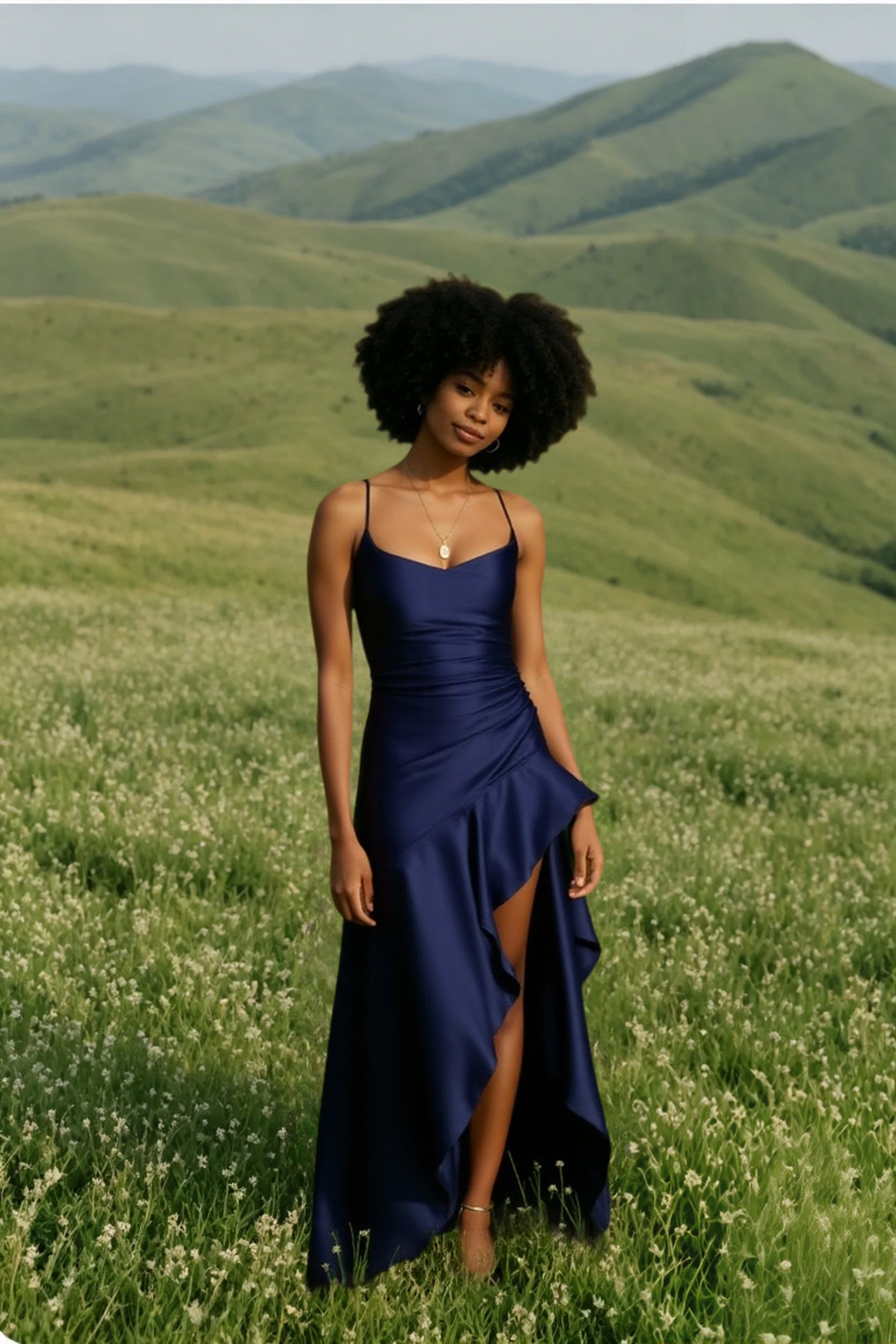 Satin Spaghetti Strap Backless Tie Elegant  Formal Dress