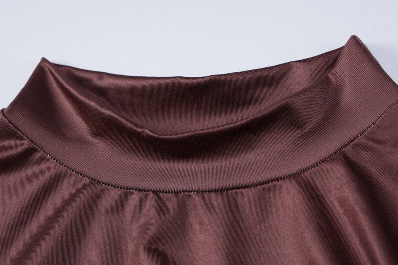 Ombre Round Neck Fitted Long Sleeve Maxi Dress