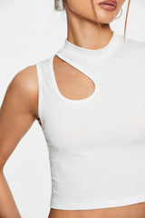 Basic Cut Out Sleeveless Solid Tank Top