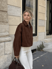 Short Suede Blazer Jacket