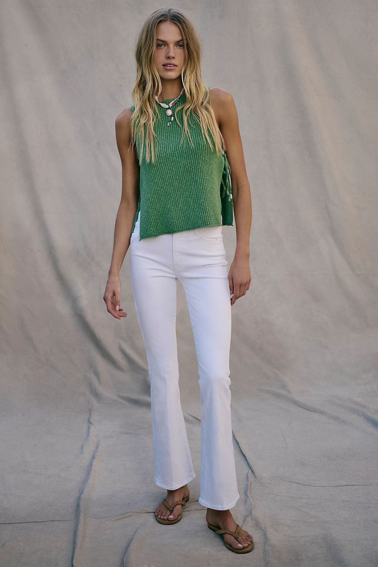 Knit Top With Side Tie Detail