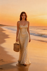Hotfix Crystal Halter Backless Bodycon Party Dress