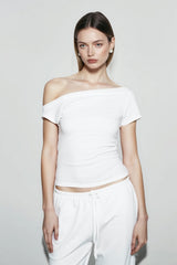 Skew Collar Slim Fit Tee Strapless