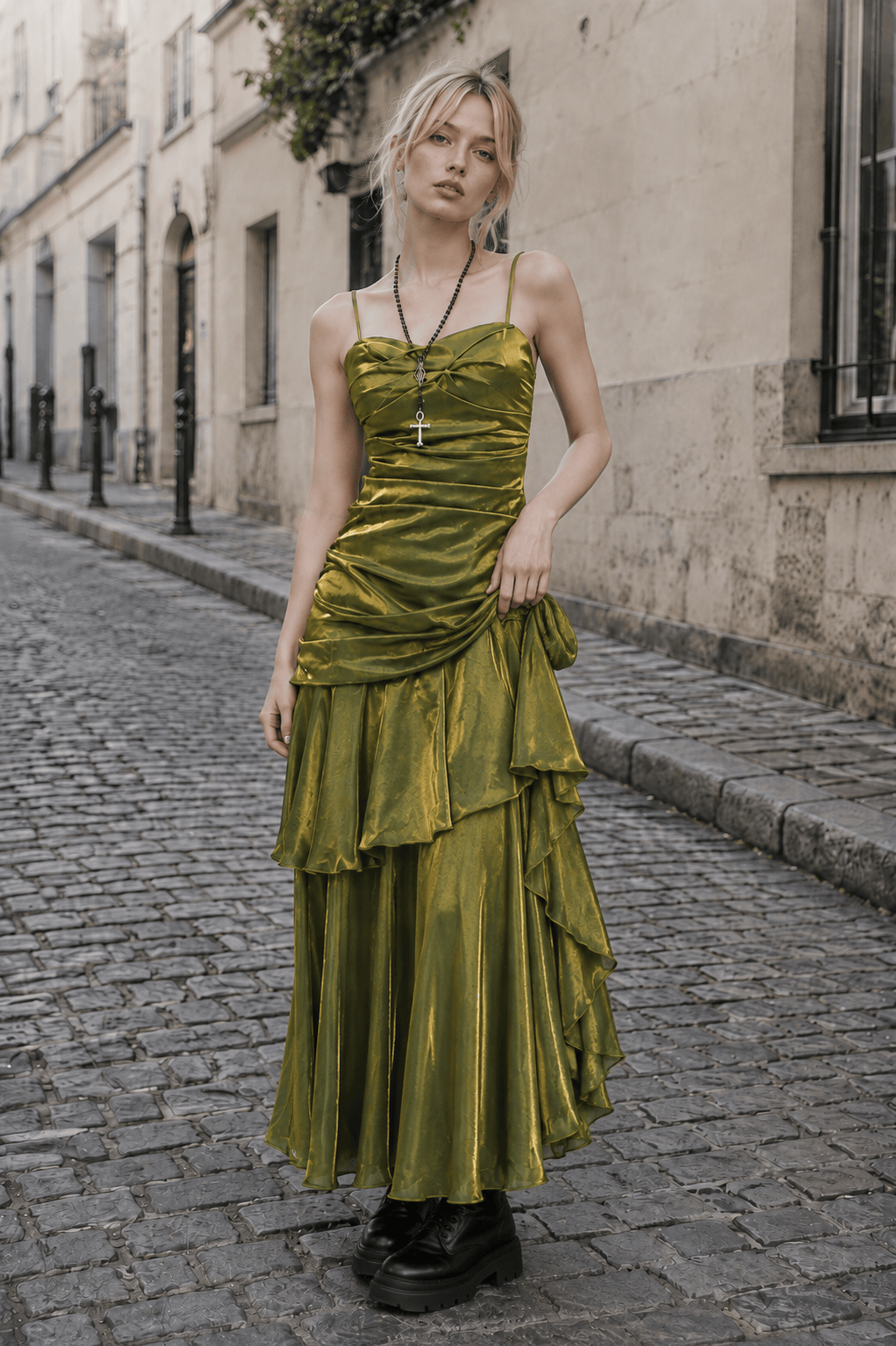 Asymmetrical Burgundy Ruffled Cami Party Dress