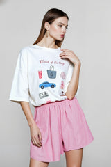 Hand Painted Print Oversized T-Shirt