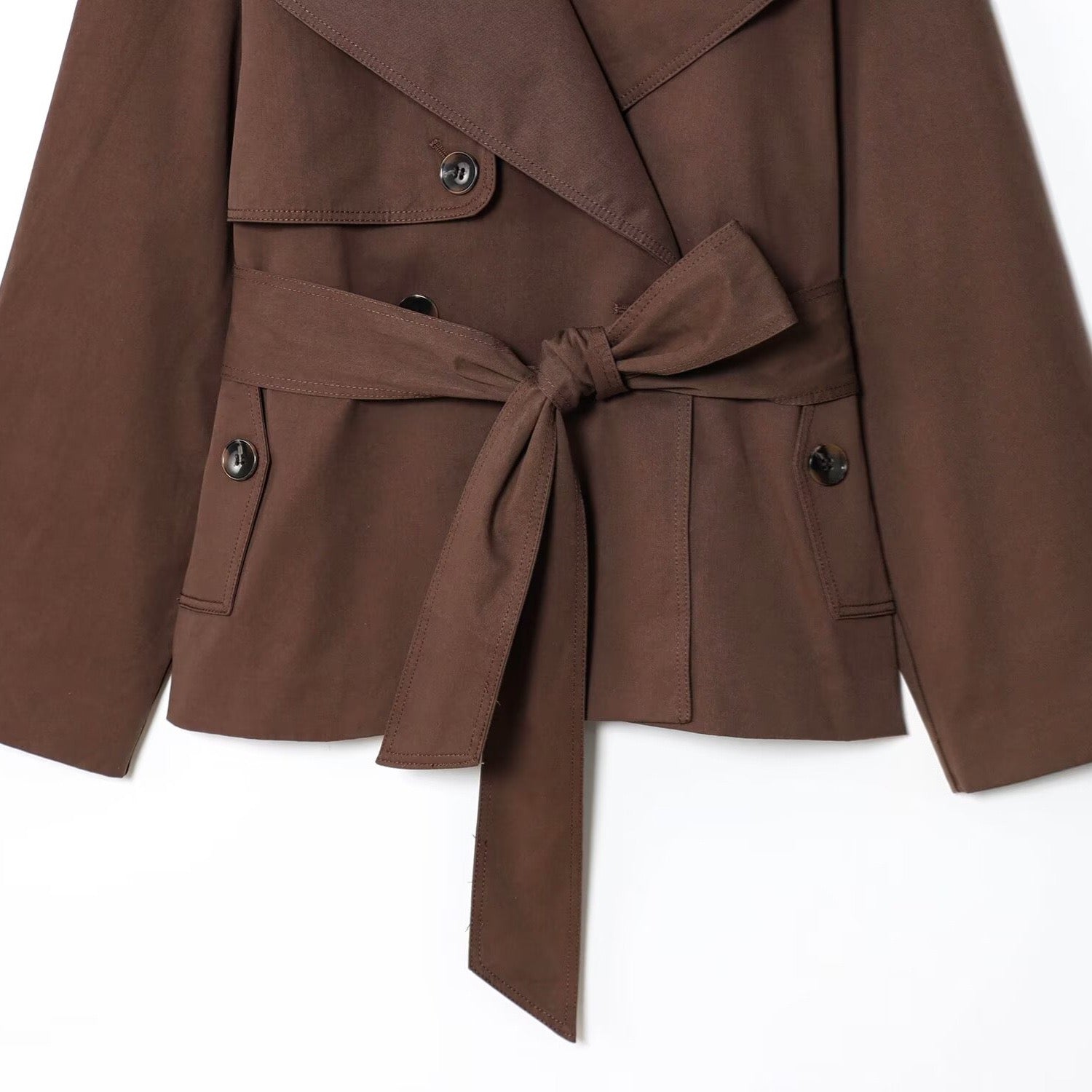 Double-Breasted Belted Trench Coat