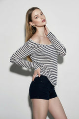 Striped Off Shoulder Cover Up