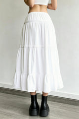 Ballet Gentle White Low Waist A Line Maxi Skirt