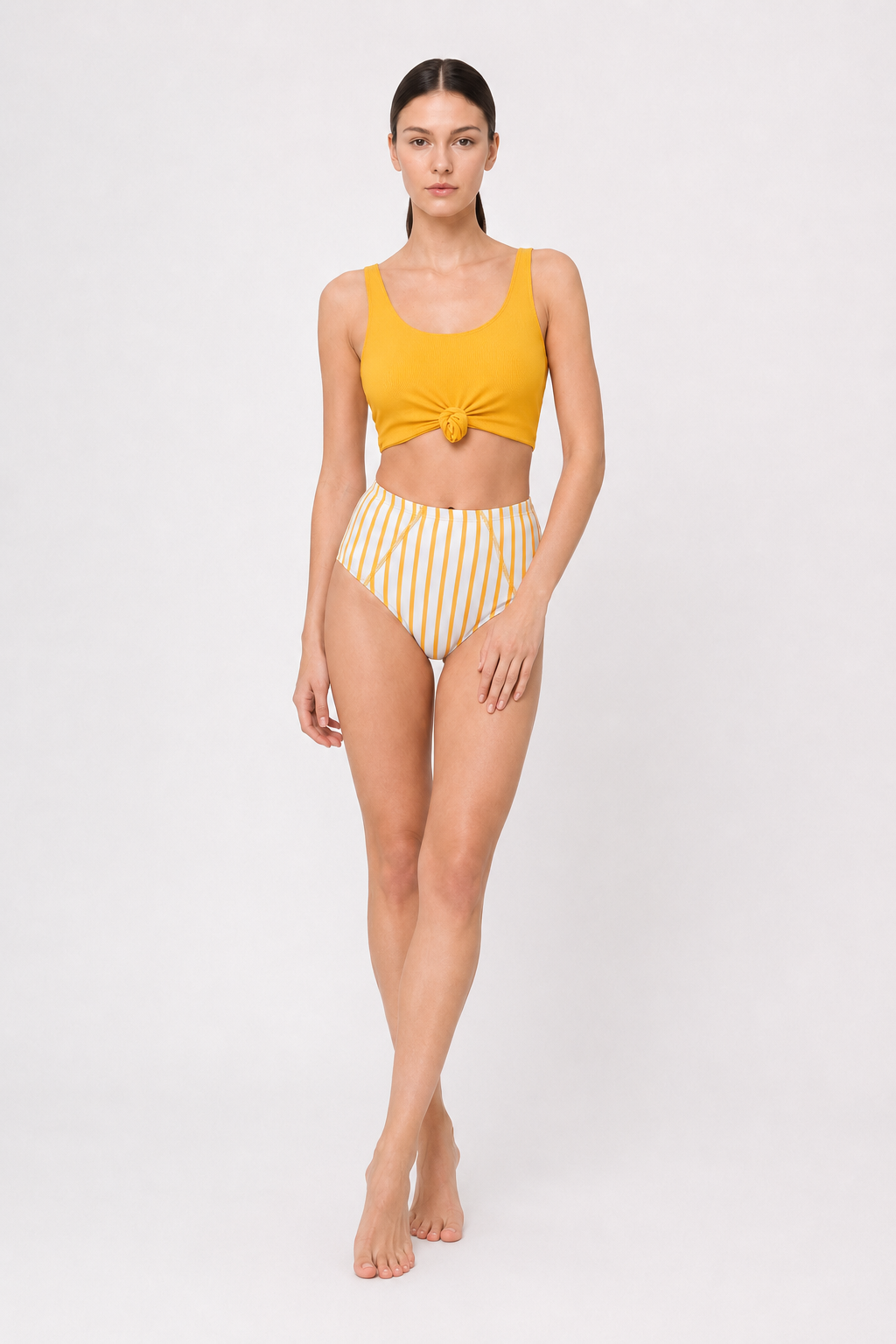 Striped Print Bikini Two Piece Swim Set