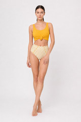 Striped Print Bikini Two Piece Swim Set