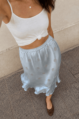 White Polka Dot Sheer Casual Skirt