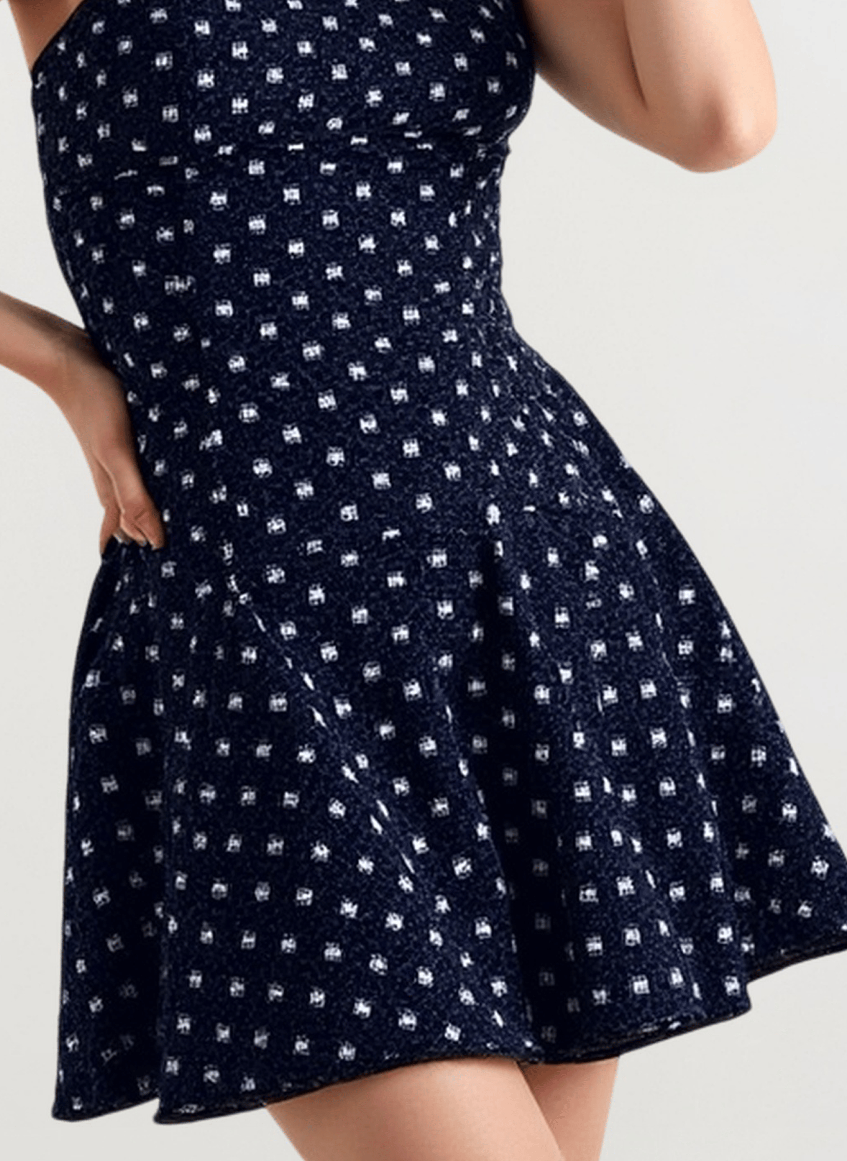Polka Dot Halter Neck Backless Bodycon Mini Dress