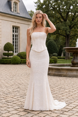 Embroidered Bustier Bodycon Formal Dress