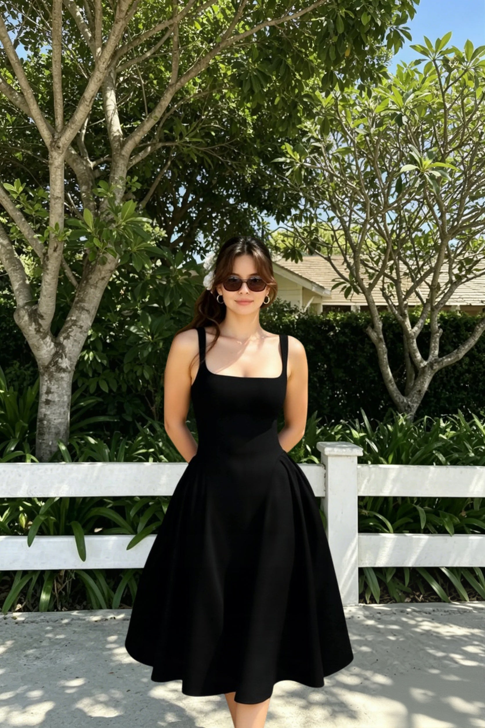 Sleeveless Cami Midi Work Dress