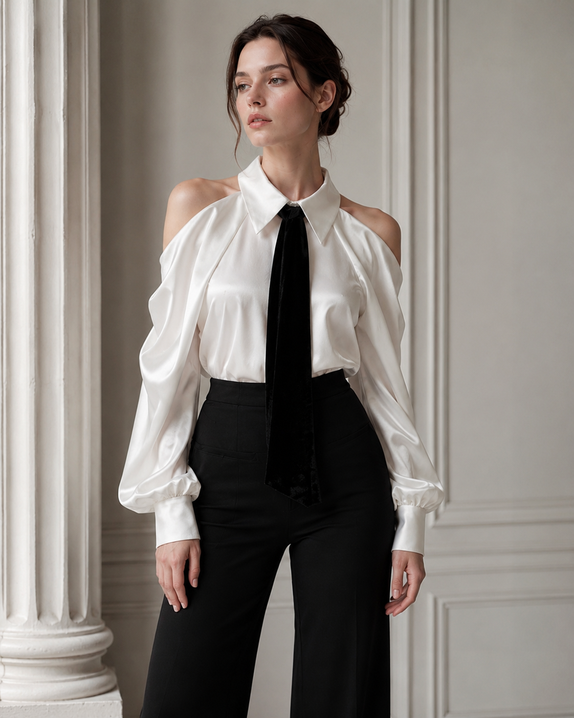 Professional Chic Collared Long Sleeve Blouse