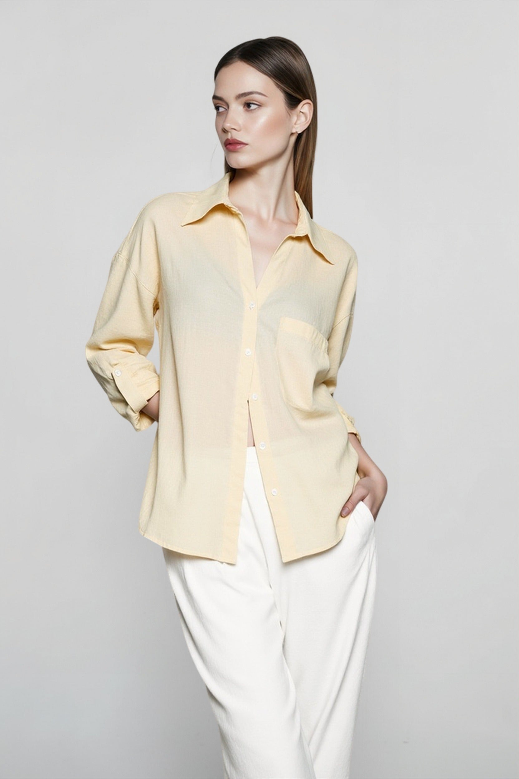 Pure Linen Casual Relaxed Blouse