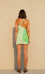 Sexy Printed Cowl Neck One Shoulder Mini Dress