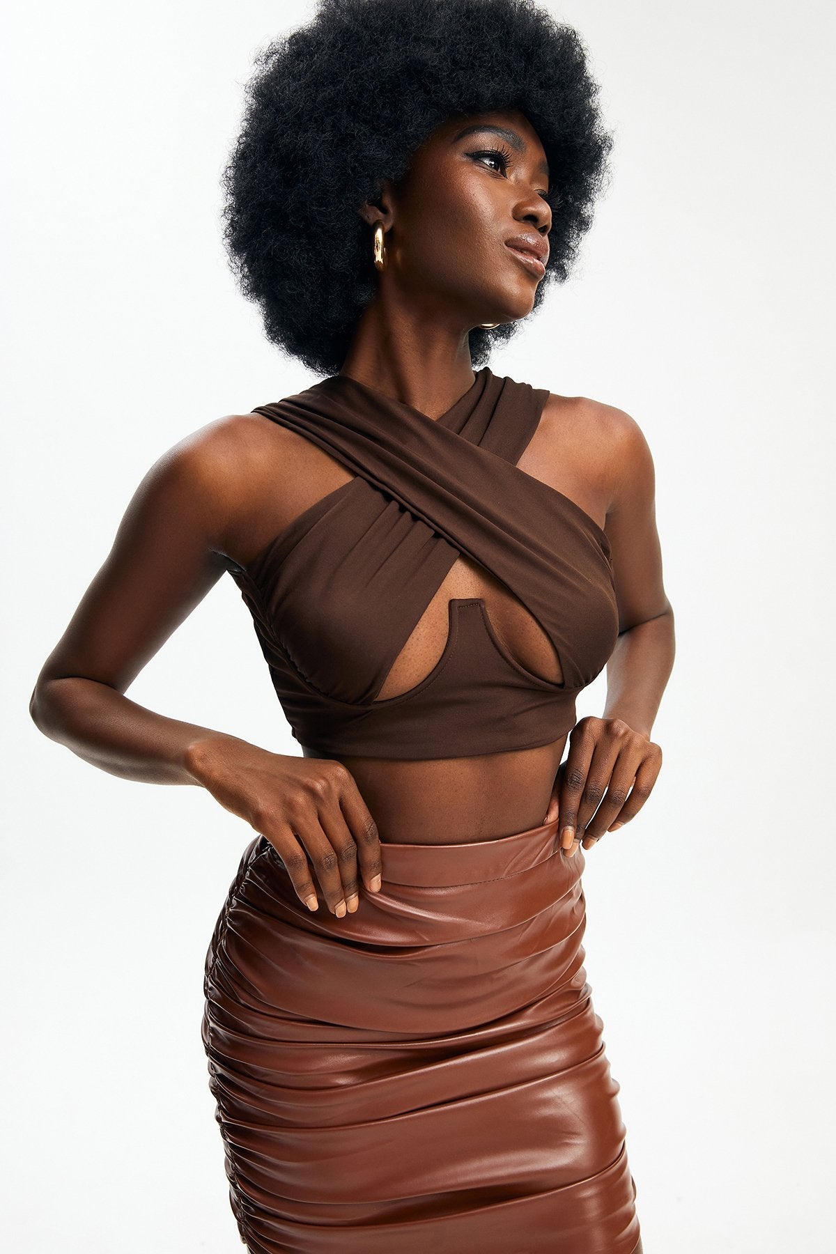 Cut Out Cross Wrap Tank Top