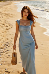 Satin Sequin Strapless Formal Dress