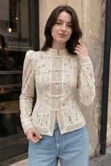 Vintage Lace Button Blouse