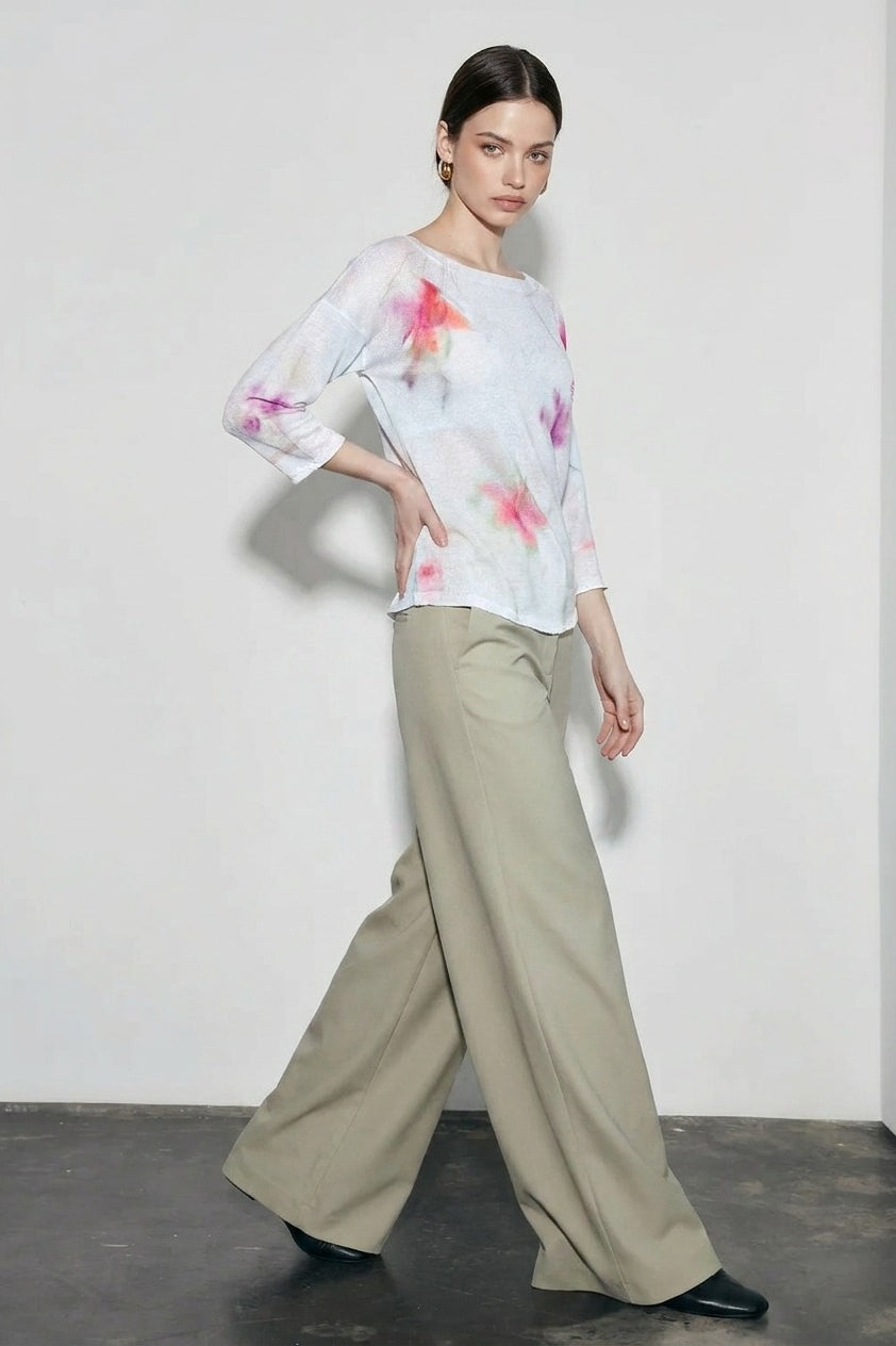 Floral Wide Collar Sheer Cover Up