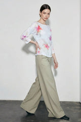 Floral Wide Collar Sheer Cover Up