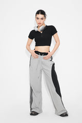 Drawstring Waist Colorblock Dual Pocket Joggers