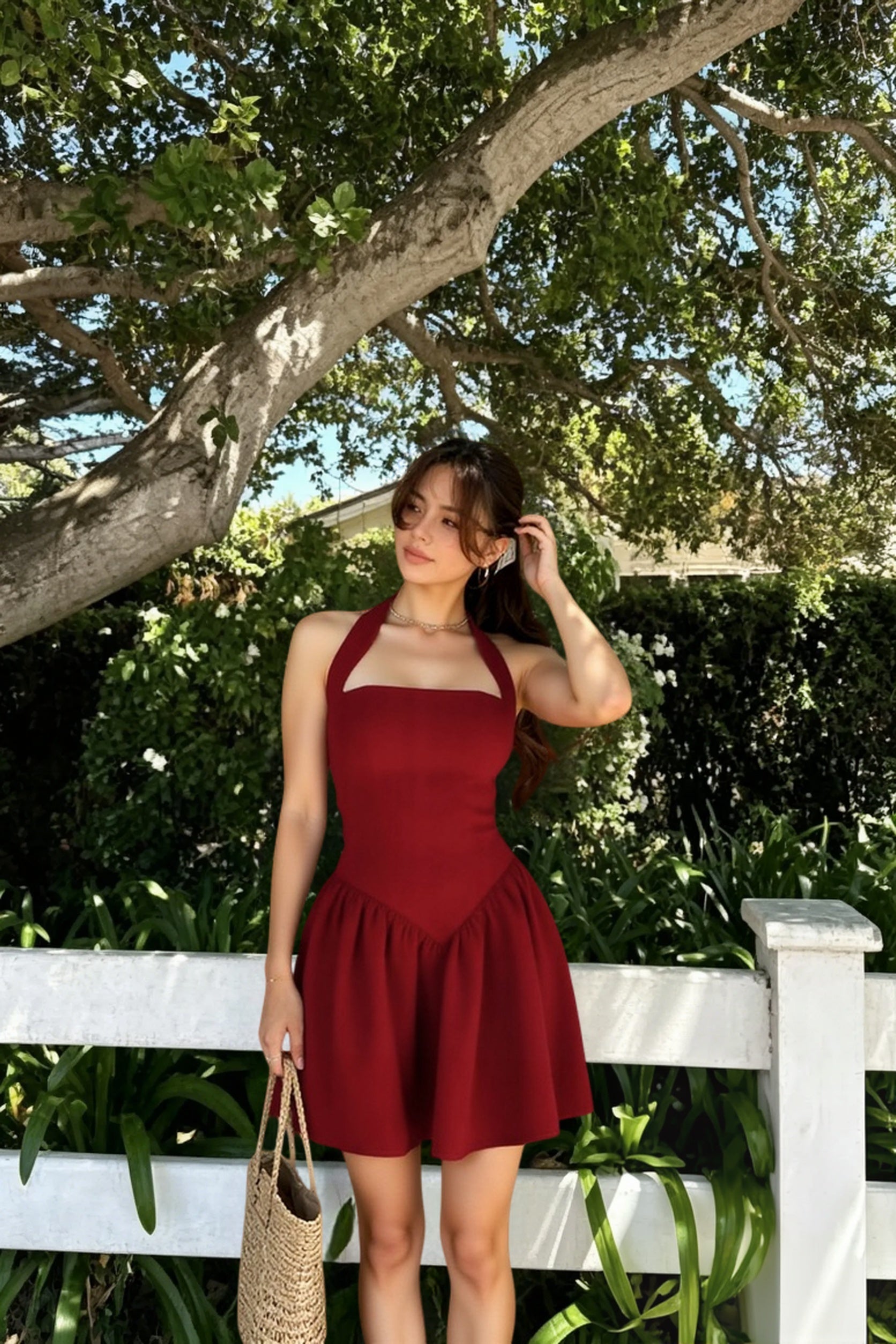 Low-Back Ruffle Mini Party Dress