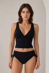 Backless String Tankini Two Piece Swim Set