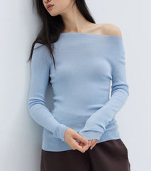 Wool-Blend Hem Knit Top