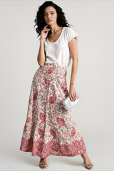 Elegant Print Boho Vacation Skirt