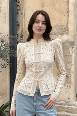 Vintage Lace Button Blouse