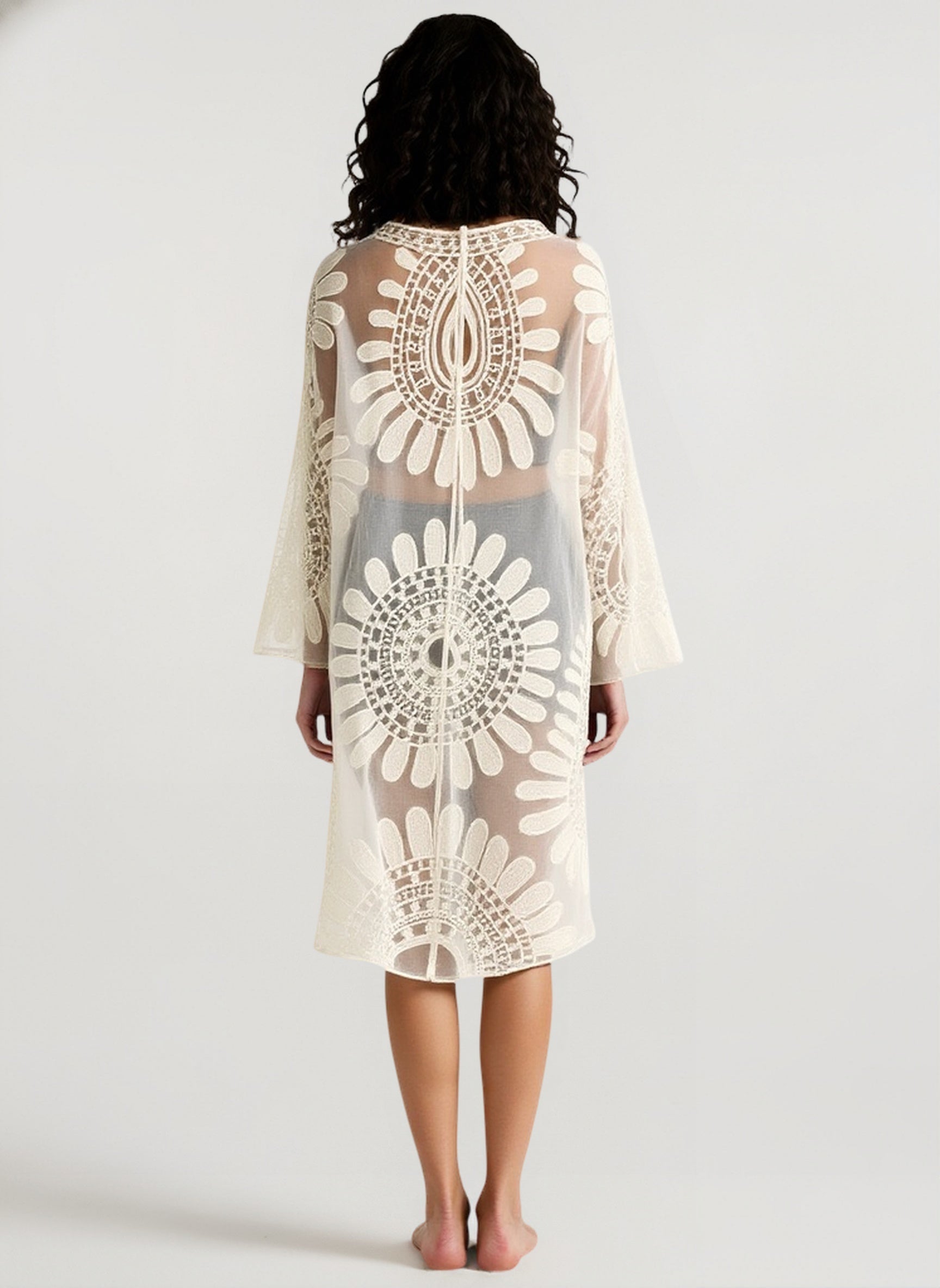 Lace Embroidered Bikini Cover Up