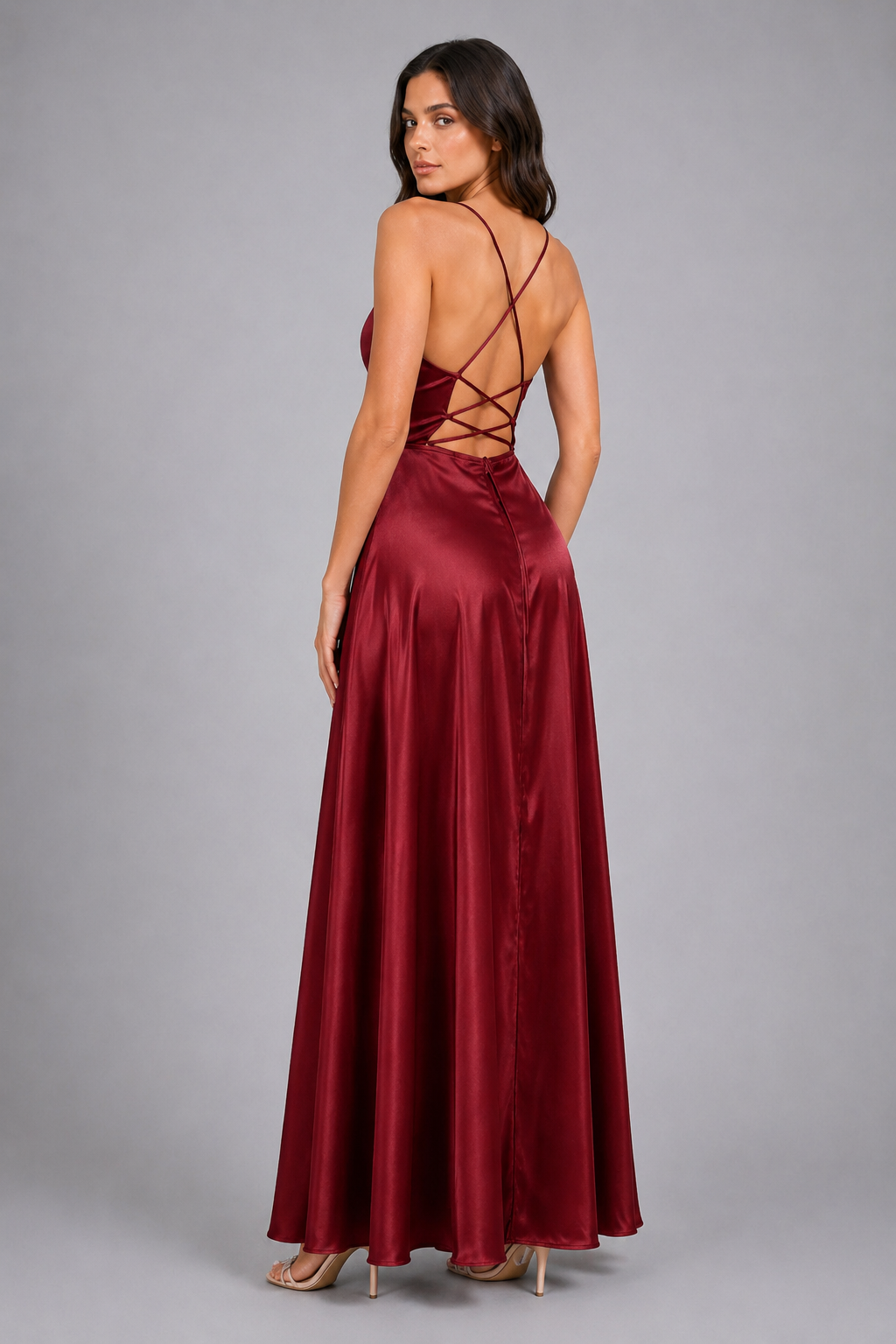 Elegant Spaghetti Strap Ruched Formal Dress