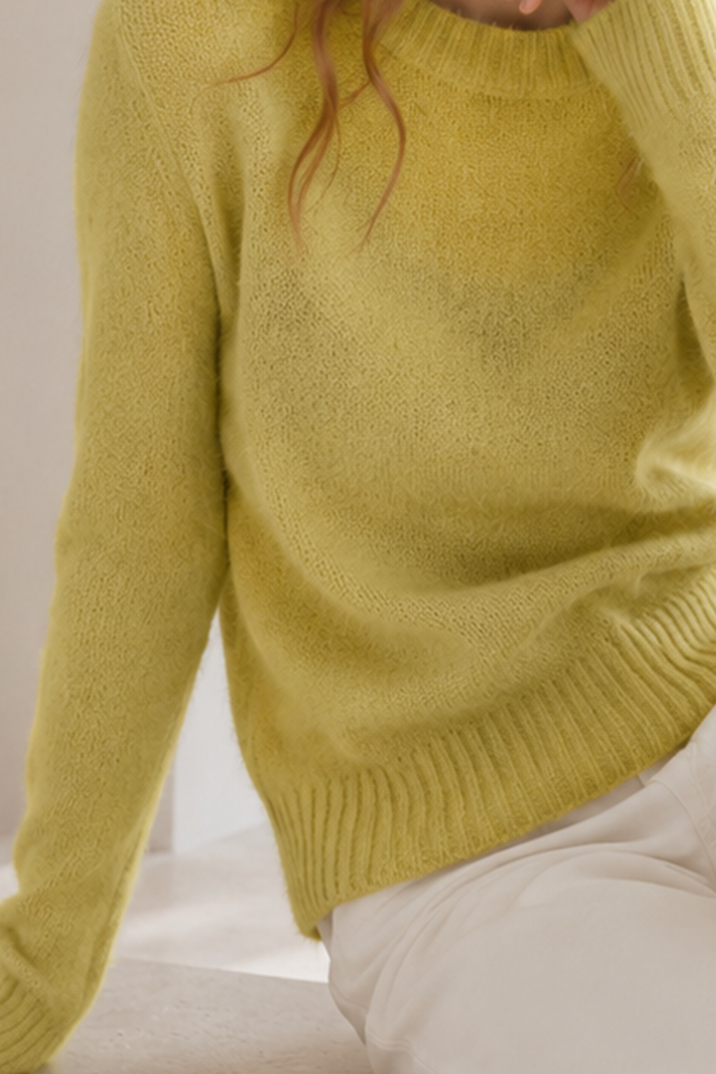Candy Pastels Sheer Crew Neck Lightweight Knit Top