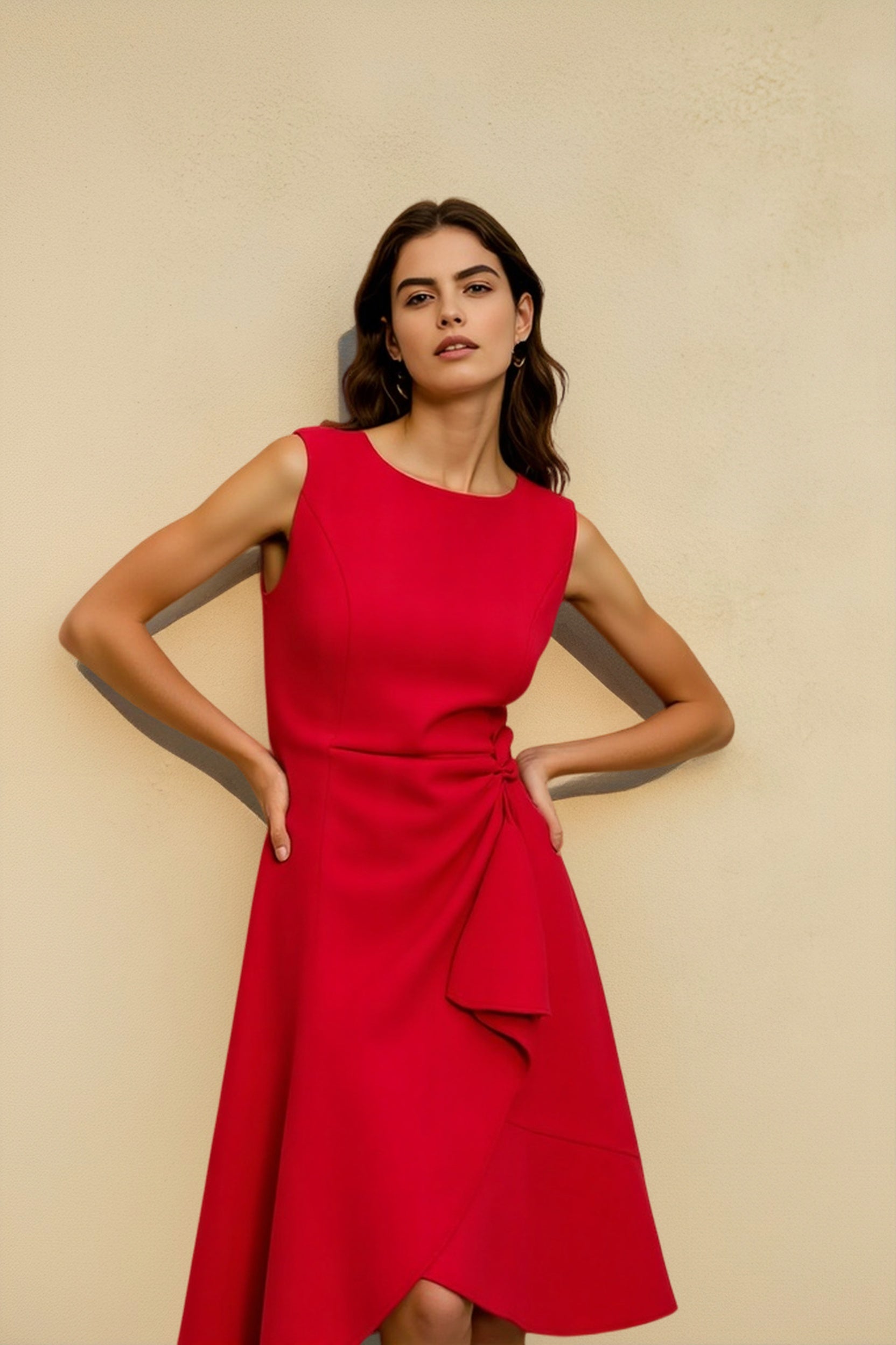 Sleeveless Round Neck Elegant Cocktail Dress
