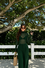 Stand Collar Solid Mesh Slim Fit Long Sleeve Tee