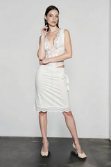 Lace Tie Front Bodycon Vacation Set