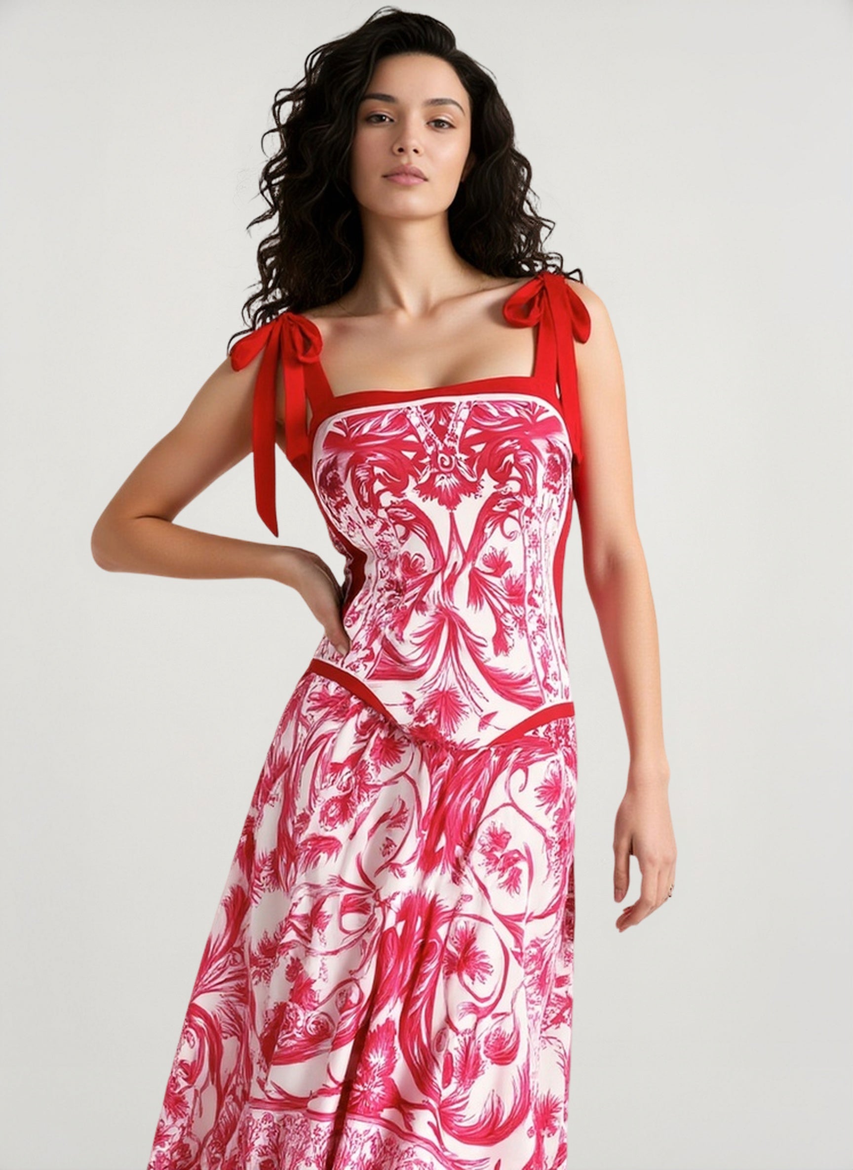 Off Shoulder Print Sarong Two Piece Set