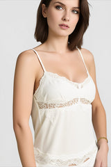Lace Panel Lace Trim Cami Top