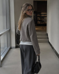 Slim Cropped Turtleneck Casual Jacket