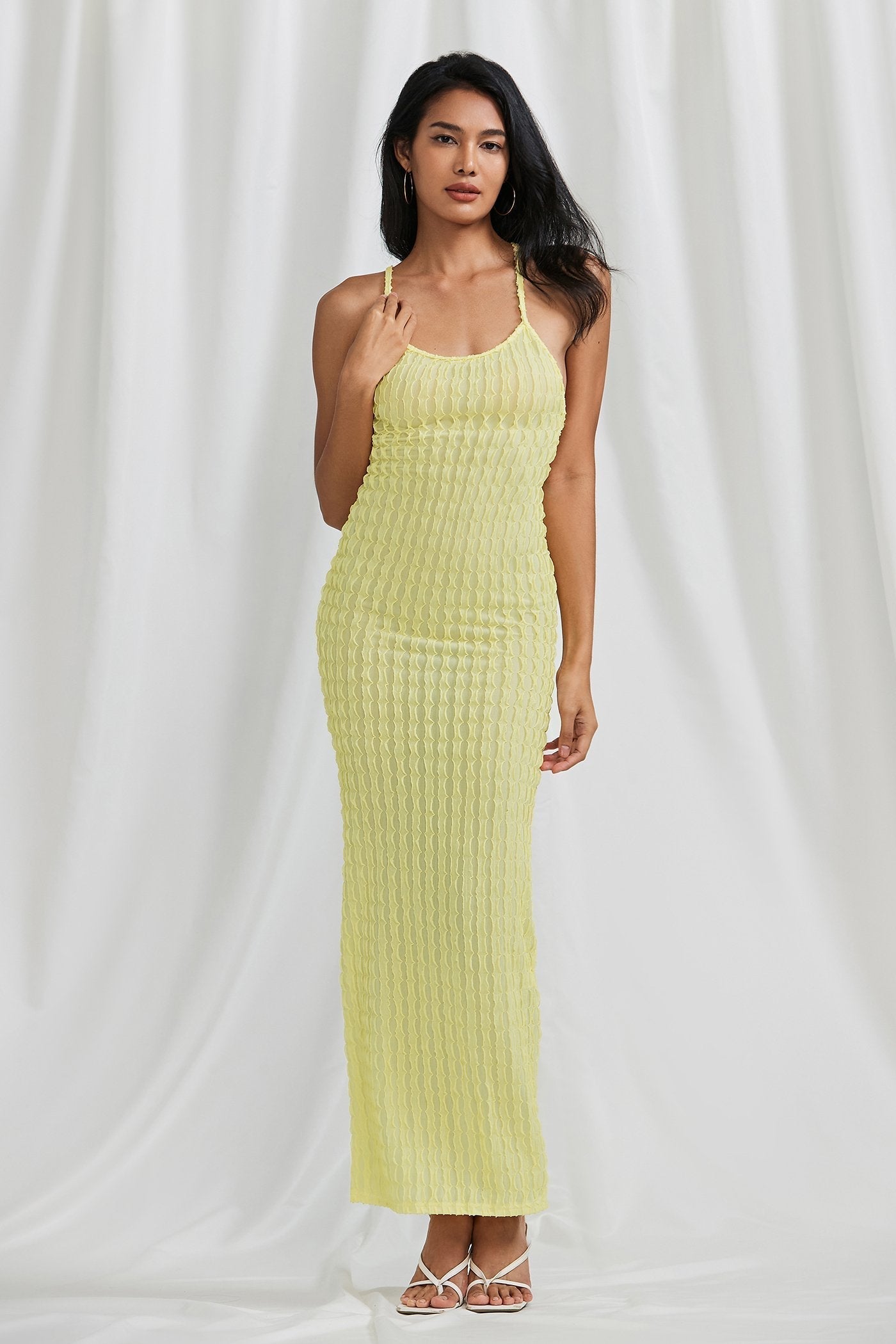 Cross Back Bodycon Maxi Dress
