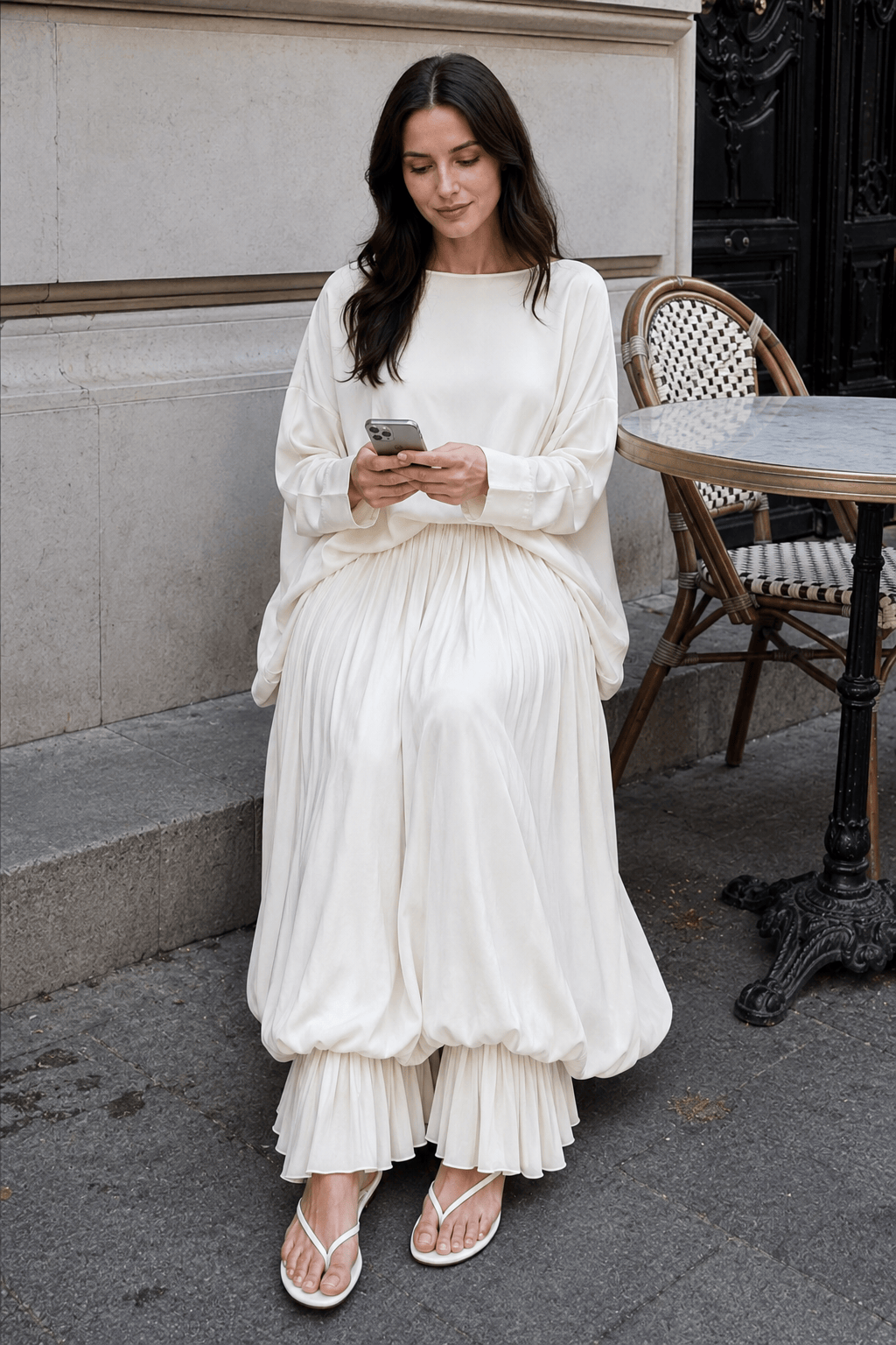 Structured Puff Ankle Chic Casual Pants