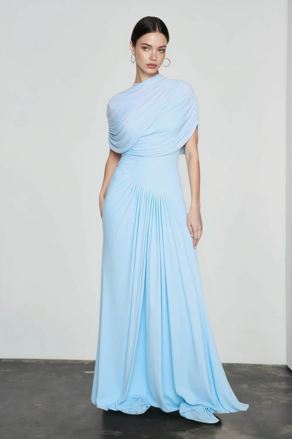 Sky Blue Sleeveless Formal Party Maxi Dress