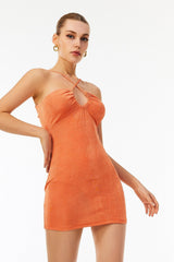Off Shoulder Tie Back Cami Mini Dress